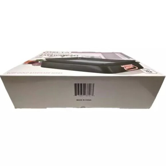 Delta 8 Piece Nonstick Stackable Bakeware Set Matte Black Rose Gold Trim NIB - Picture 11 of 13